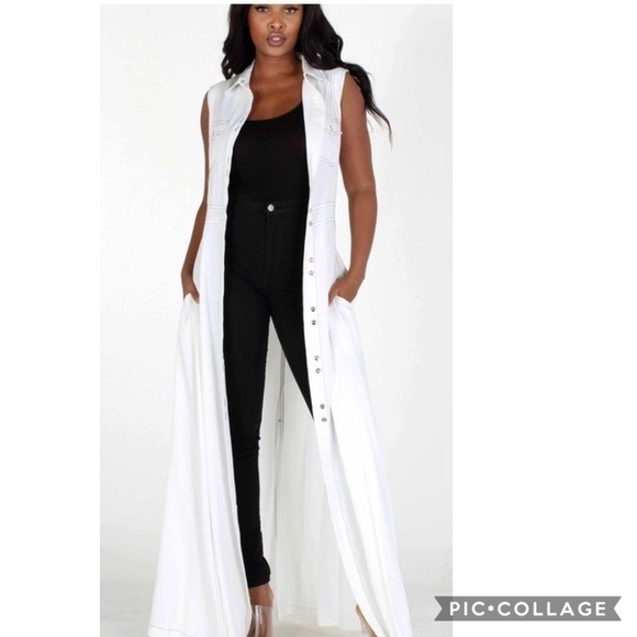 Maxi White Chambray Dress - Picture 4 of 5